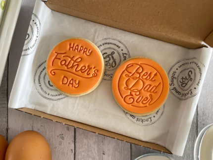 Happy Father's Day Orange Duo Letterbox Cookies