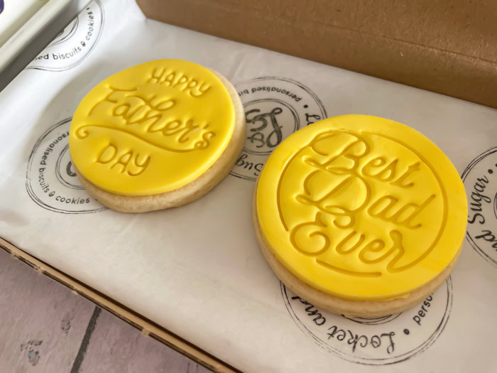 Happy Fathers Day Yellow Duo Letterbox Cookies