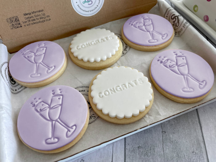 Congratulations Purple Letterbox Cookies