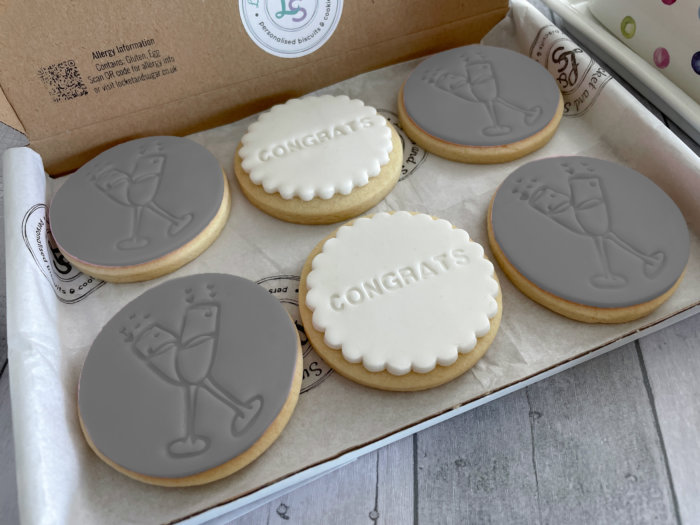 Congratulations Grey Letterbox Cookies