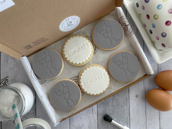 Congratulations Grey Letterbox Cookies