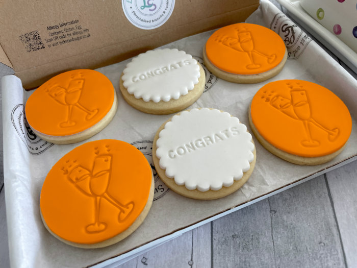 Congratulations Orange Letterbox Cookies