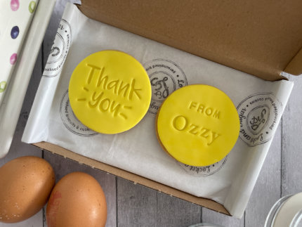 Thank You Yellow Duo Letterbox Cookies