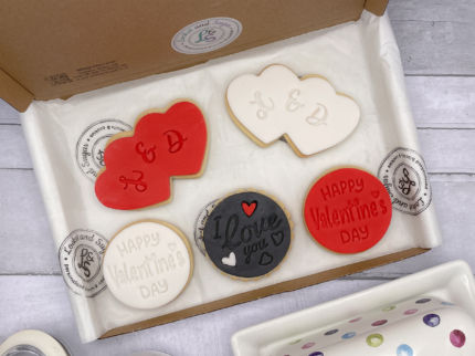 Valentine's Day Couples Personalised Letterbox Cookies